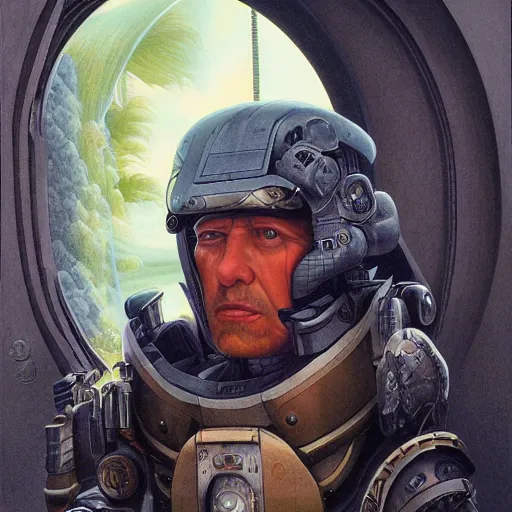 Prompt: a portrait of a character in a scenic environment by jim burns