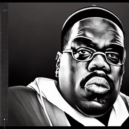 Prompt: walter white with biggie smalls, rap album cover art, photorealistic, highly detailed, sharp focus, 4 k, movie still