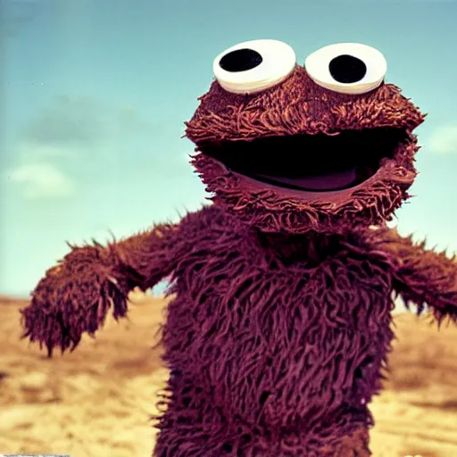 Image similar to cookie monster as joe biden. 3 5 mm. f 2. 8. award winning photograph. taken by annie leibovitz