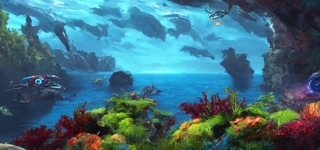 Prompt: Concept art for Subnautica 2