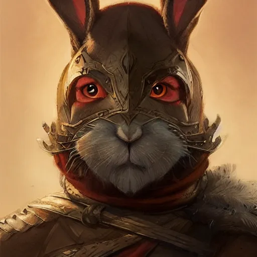 Prompt: rabbit warrior, d & d, fantasy, portrait, highly detailed, digital painting, trending on artstation, concept art, sharp focus, illustration, art by artgerm and greg rutkowski and magali villeneuve