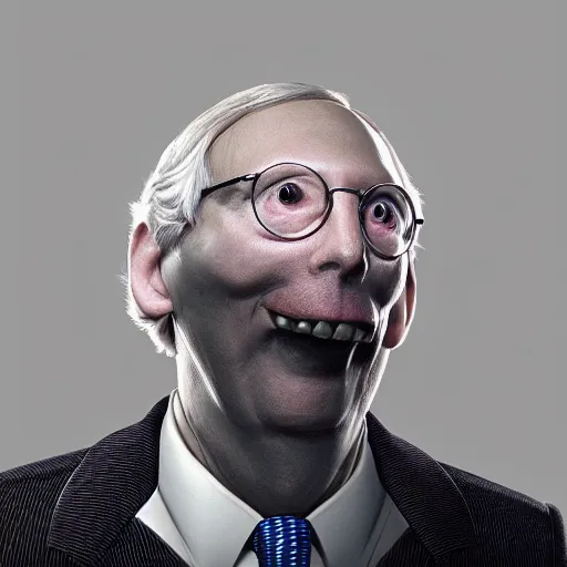Prompt: mitch mcconnell sticking his head out of a turtle shell, head of a turtle, head of mitch mcconnell, octane render, unreal 5 engine