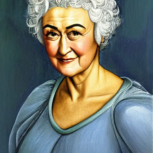 Image similar to oil Painting of Bea arthur by Botticelli