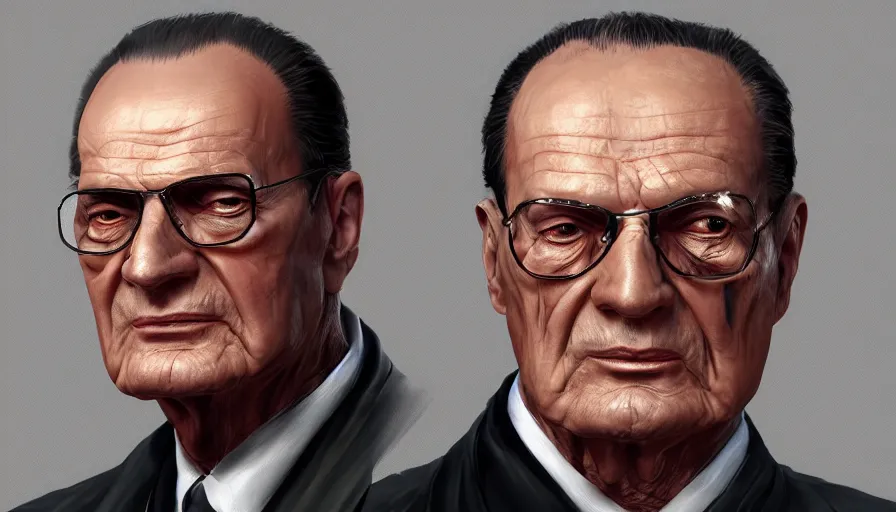 Prompt: Digital painting of Jacques Chirac, hyperdetailed, artstation, cgsociety, 8k