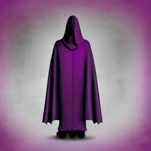 Image similar to creepy cloak, purple, horror style