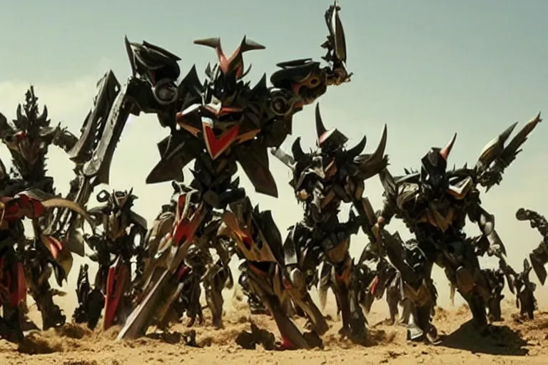 Prompt: gurren lagann in a still from the movie district 9 ( 2 0 0 9 ) directed, by neill blomkamp