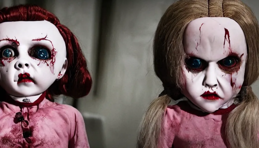 Image similar to big budget horror movie about an evil killer doll