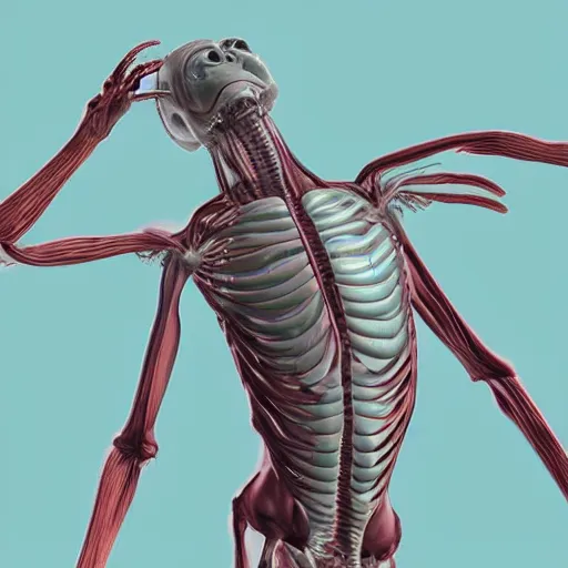 Image similar to 3d scientific illustration of medical research on alien anatomy