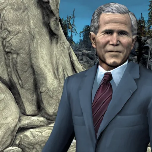 Image similar to George W. Bush in Skyrim