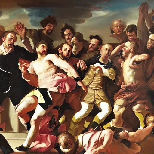 Prompt: baroque painting of 'Football Manager 2022'