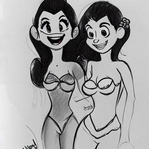 Image similar to milt kahl sketch of victoria justice with kim kardashian body as princess daisy from super mario bros