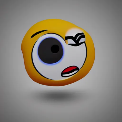 Image similar to poorly rendered 3 d emoji