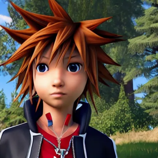 Image similar to sora from kingdom hearts as a character in the legends selection from apex legends, source engine