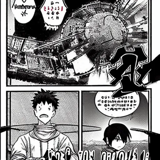 Prompt: shonen manga of the hindenburg disaster