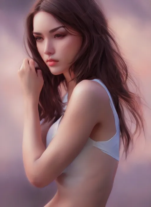 Image similar to photo of a gorgeous young woman in the style of stefan kostic, realistic, professionally retouched, half body shot, sharp focus, 8 k high definition, insanely detailed, intricate, elegant, art by stanley lau and artgerm