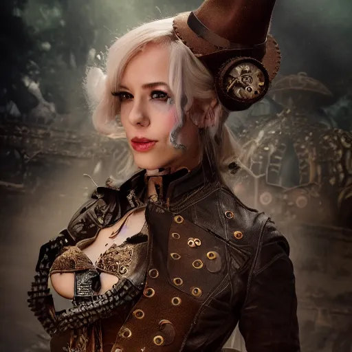 Image similar to beatiful female steampunk cowboy, hellscape, cinematic, insanely detailed and intricate, hyper - realistic 8 k