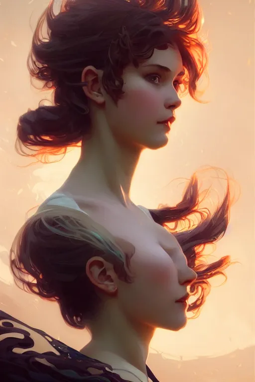 Prompt: a wind elemental girl, fantasy, sharp focus, intricate, elegant, digital painting, artstation, matte, highly detailed, concept art, illustration, ambient lighting, art by ilya kuvshinov, artgerm, Alphonse mucha, and Greg Rutkowski