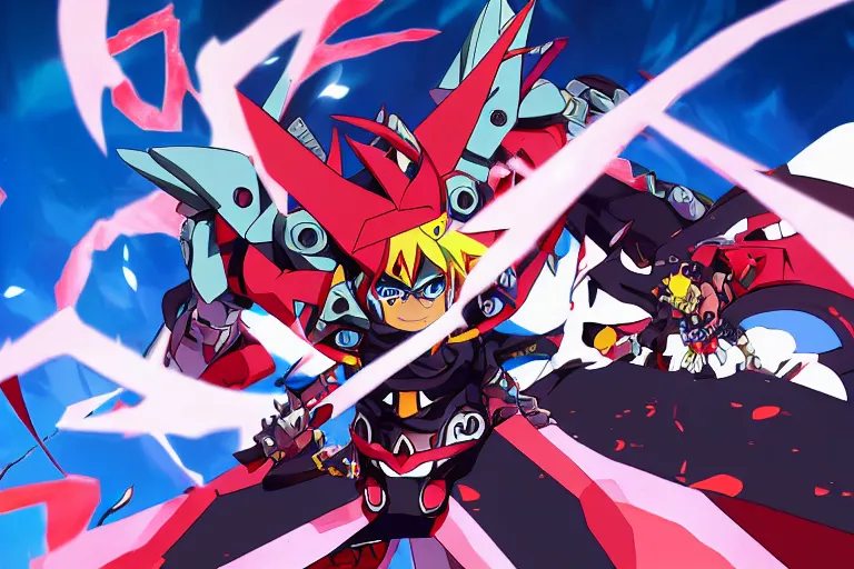 Prompt: gurren lagann, in the style of wlop and teamlab and studio trigger, illustration, epic, fantasy, hyper detailed, smooth, unreal engine, sharp focus, ray tracing