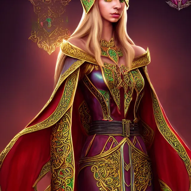 Image similar to beautiful elf queen in ornate robes, highly detailed, 8 k, hdr, award - winning, trending on artstation, anne stokes, photorealistic