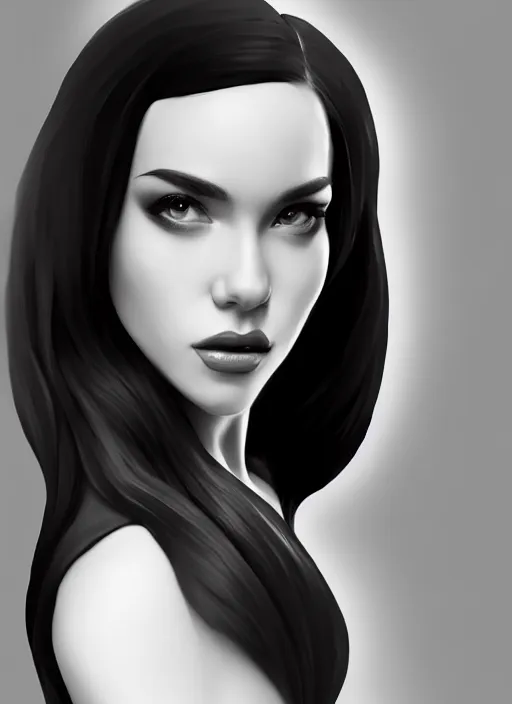 Image similar to full body portrait of a beautiful woman in black and white, photorealistic, art by diego fazio and diegoKoi and artgerm, concept art, hyper sharp focus, 8k highly detailed