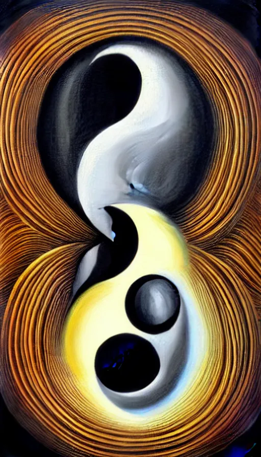 Prompt: Abstract representation of ying Yang concept, by Naoto Hattori