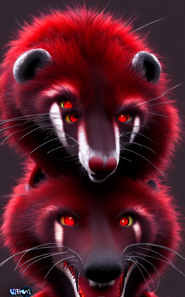 Image similar to furry - male - red - black - weasel - chaos theorist - fursona uhd ue 5 visual novel pc game expressions, photorealistic