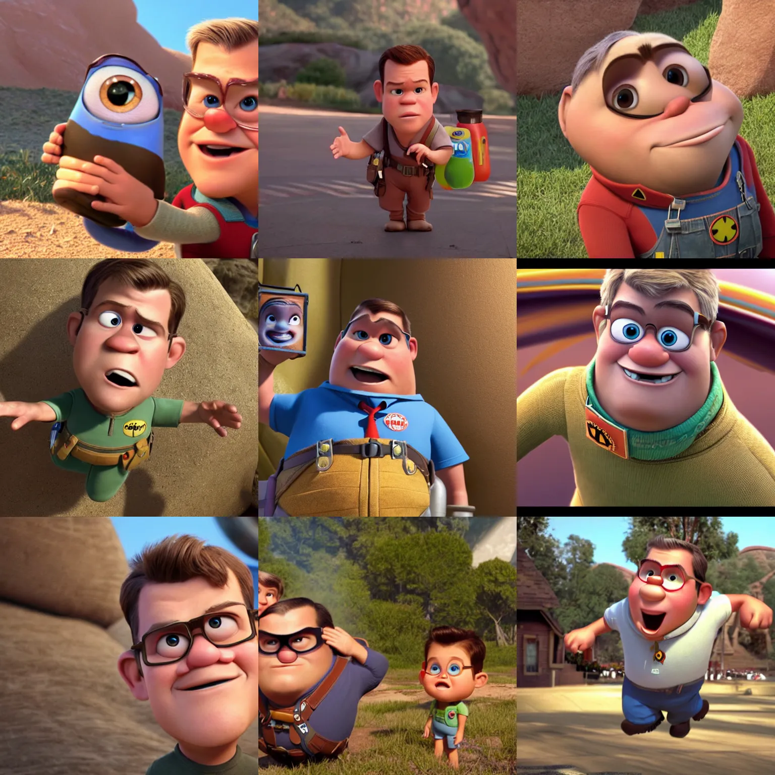 Prompt: matt damon as a pixar disney character from up ( 2 0 0 9 ), unreal engine, octane render, 3 d render, photorealistic - c 1 1