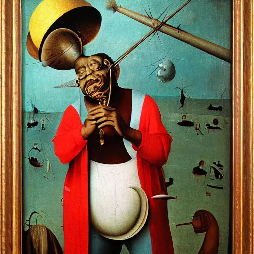 Prompt: dizzy gillespie by hieronymus bosch