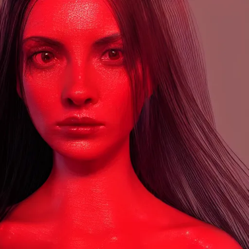 Prompt: portrait of a woman with long black hair and red eyes, wearing a red dress, horror, 4k, highly detailed face, beautiful, octane render, cgi, cgsociety, dark lighting, artstation, high quality, depth of field, ambient occlusion,
