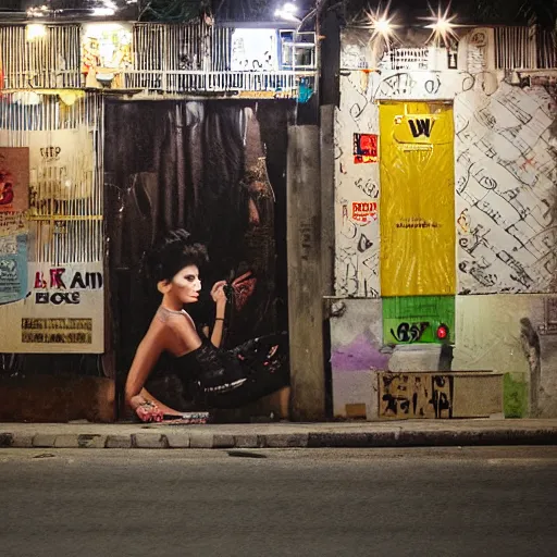 Image similar to jakarta night life undercover in realistic art, award winning photo