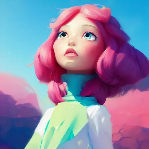 Image similar to painted portrait of a strawberry shortcake, fantastically pastel colors, octane render, matte painting concept art, official fanart behance hd artstation by jesper elsing, by rhads and makoto shinkai and lois van baarle and ilya kuvshinov and rossdraws