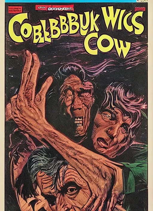 Image similar to Columbo, Creepshow (1982) comic book cover, artwork by Bernie Wrightson, full color, detailed