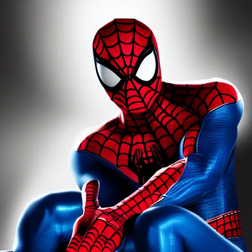 Image similar to characters portrait of Spiderman mixed with MoonKnight, merged character, 4k, highly detailed, cinematic lighting