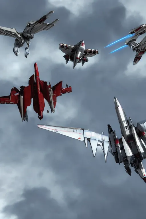 Prompt: 8k ultrarealistic dogfight in the sky between Starscream and Jetfire from Transformers