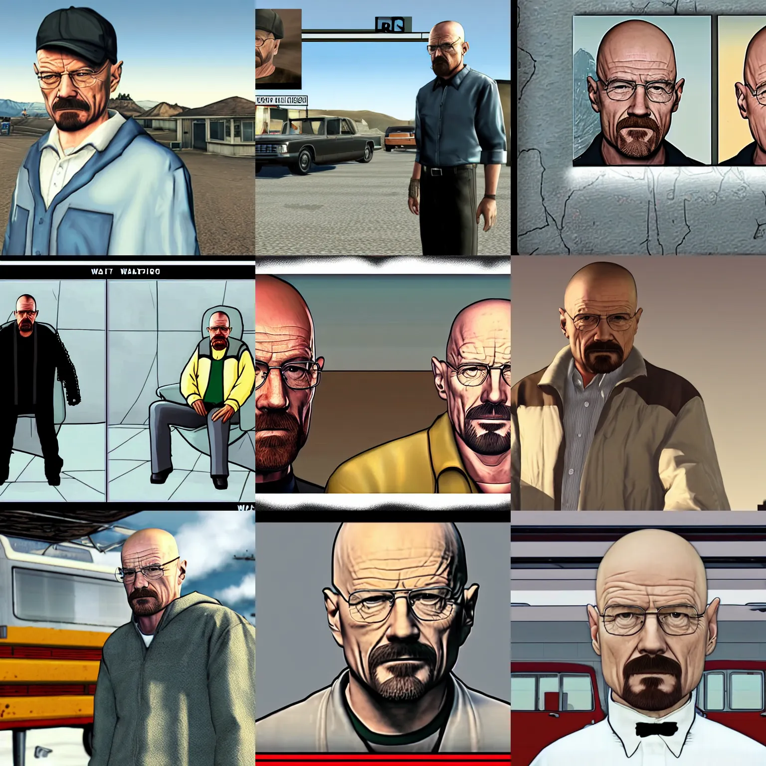 Prompt: walter white in the gta loading screen