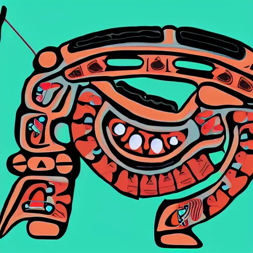 Image similar to Chinook King in Haida Tlingit art style