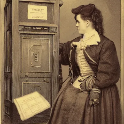 Prompt: dolores umbridge at a tardis, highly detailed, artstation, concept art, smooth, sharp focus, illustration, perfect face, art by jean - joseph benjamin - constant, karl blossfeldt, willem claesz. heda, nikolay makovsky, jacek malczewski