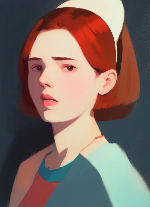 Prompt: a portrait of a pretty young lady by atey ghailan