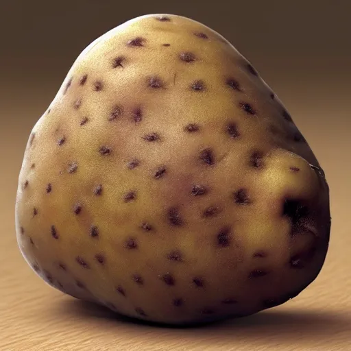 Image similar to a potato that’s half human, realistic