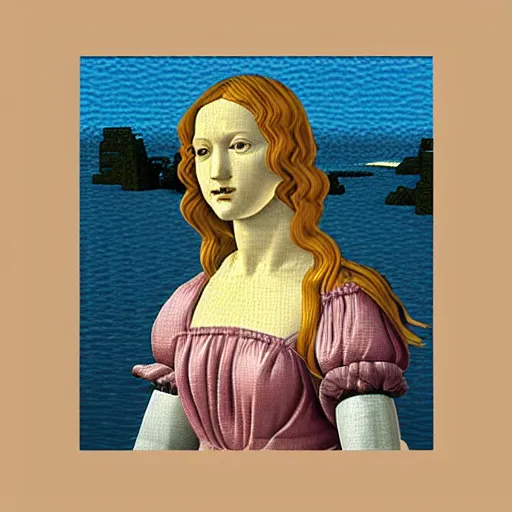 Prompt: Botticelli painting in Voxel art style