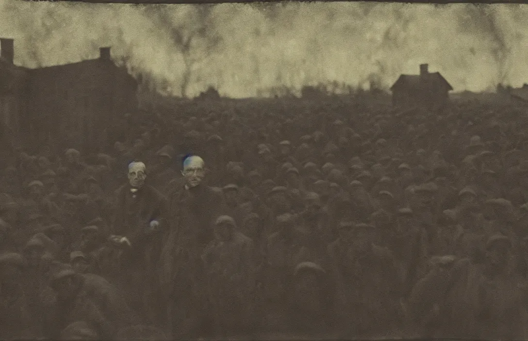 Image similar to concentration camps suffolk landscape intact flawless ambrotype from 4 k criterion collection remastered cinematography gory horror film, ominous lighting, evil theme wow photo realistic postprocessing energetic brushstrokes create optical flow illusion of 3 d intricate painting by john singer sargent