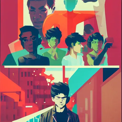 Prompt: Rivercity Ransom painting by Sachin Teng, asymmetrical, Organic Painting , Hard Light and long shadows, Matte Painting, geometric shapes, hard edges, graffiti, street art, 300 dpi :2 by Sachin Teng:4