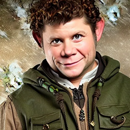 Prompt: sean astin as samwise gamgi in an anime world, incredibly detailed, ultra realistic