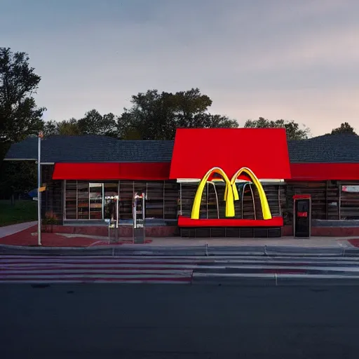 Prompt: exterior photo of Mcdonalds in the upside down from stranger things. 8k realistic photo