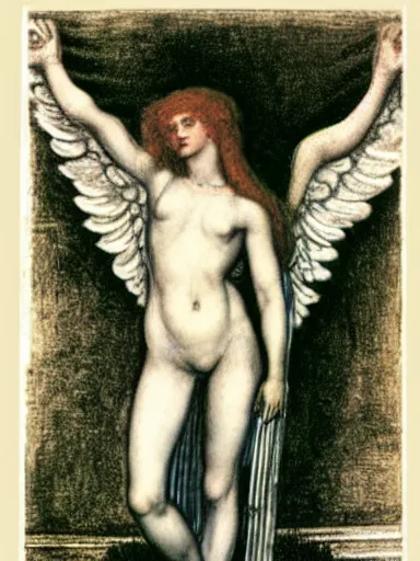 Prompt: a full body cyborg angel by dante gabriel rossetti - h 8 0 0