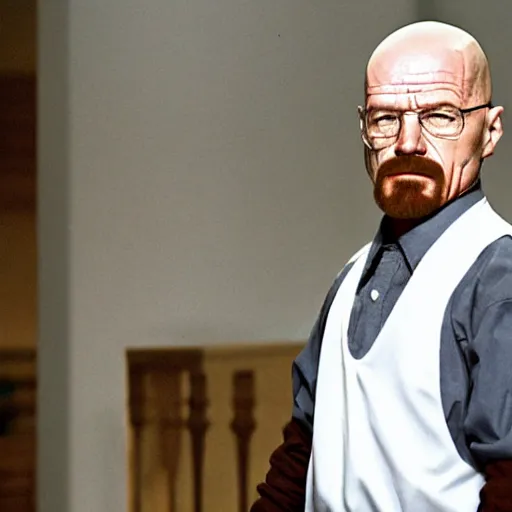 Prompt: Walter white in a maid outfit