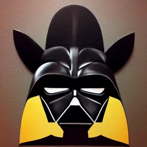 Image similar to half Pikachu, half Darth Vader