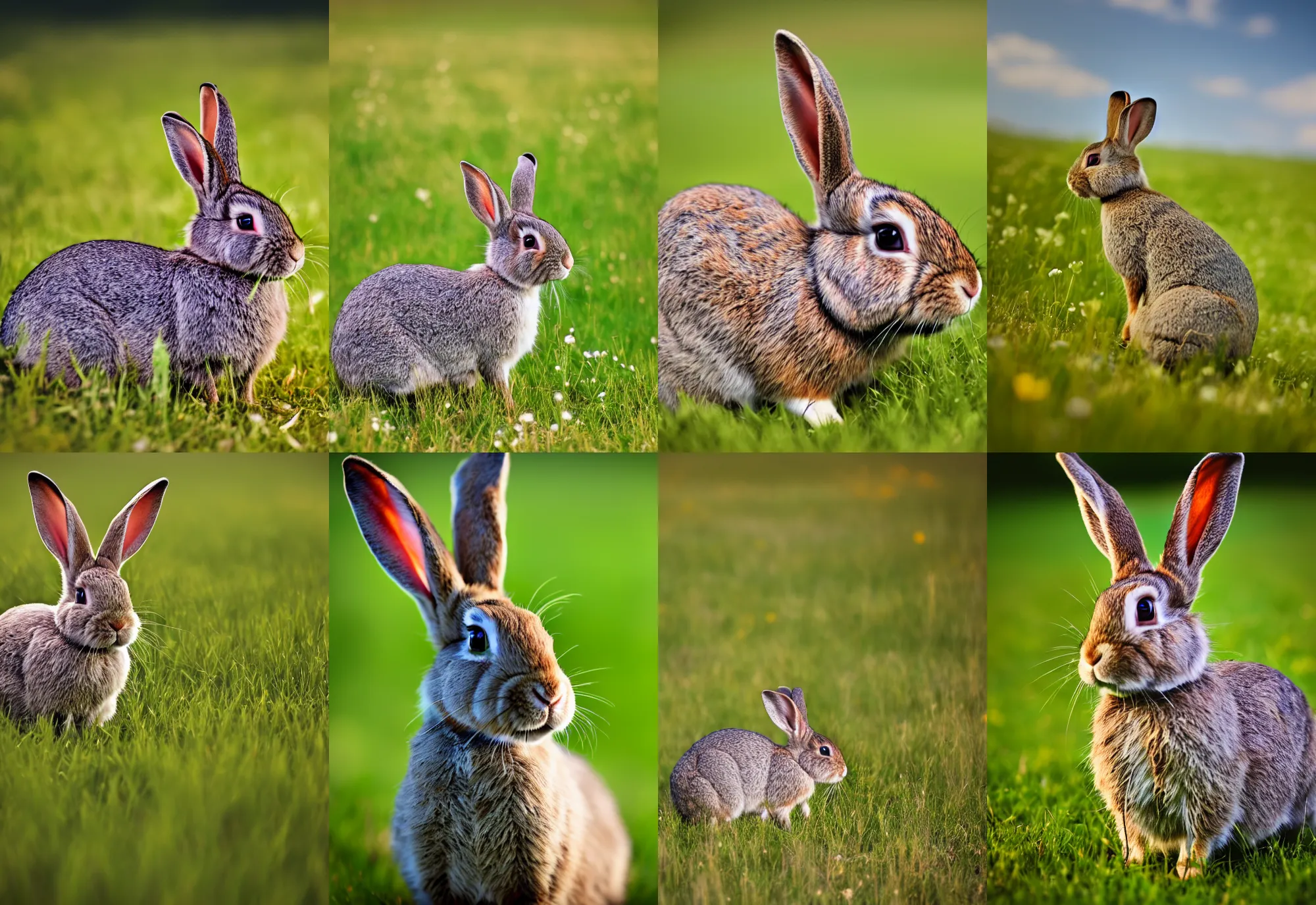 Prompt: a rabbit in a meadow, bokeh, shallow depth of field, blur, out - of - focus background