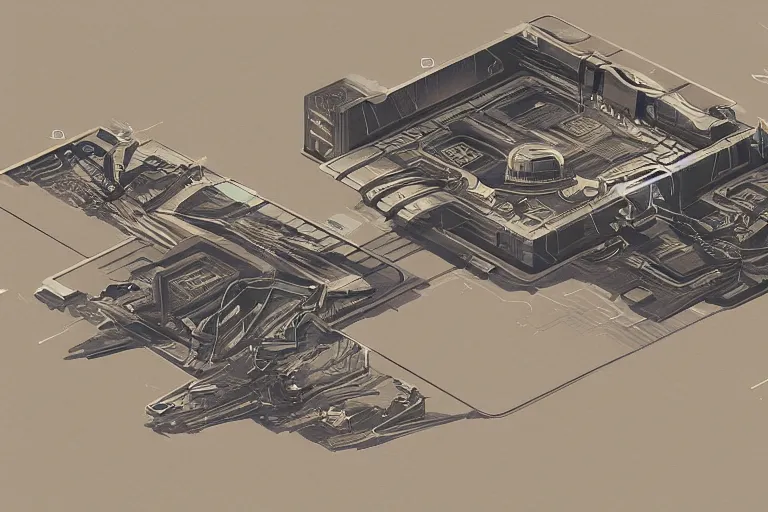 Prompt: schematic diagram of Black Mesa, built, book, page, detailed, cross section, trending on artstation, cgsociety, Ralph McQuarrie and Greg Rutkowski