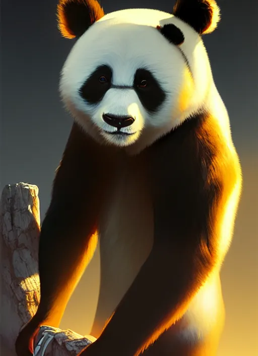 Prompt: 3 d render of android panda, fine details, night setting, realistic shaded lighting poster by ilya kuvshinov katsuhiro, artgerm, jeremy lipkin and michael garmash, unreal engine 5, radiant light, detailed and intricate environment